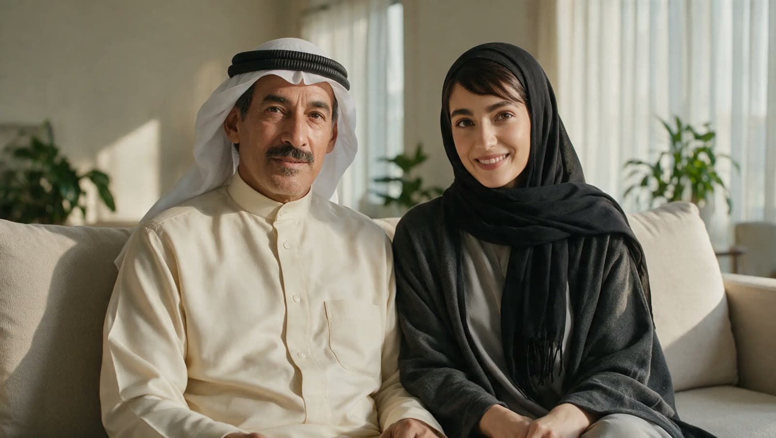 Khalid and Fatima at home, as seen in the video visit